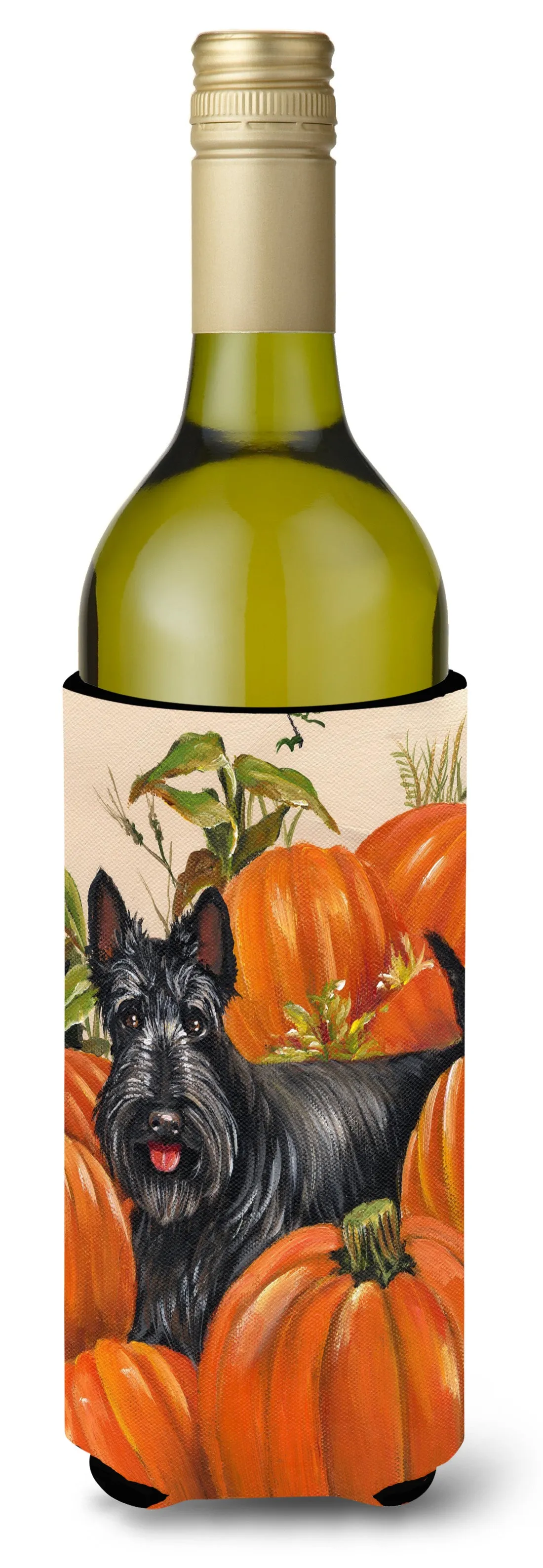 Scottish Terrier Scottie Pumpkins Wine Bottle Hugger PPP3168LITERK