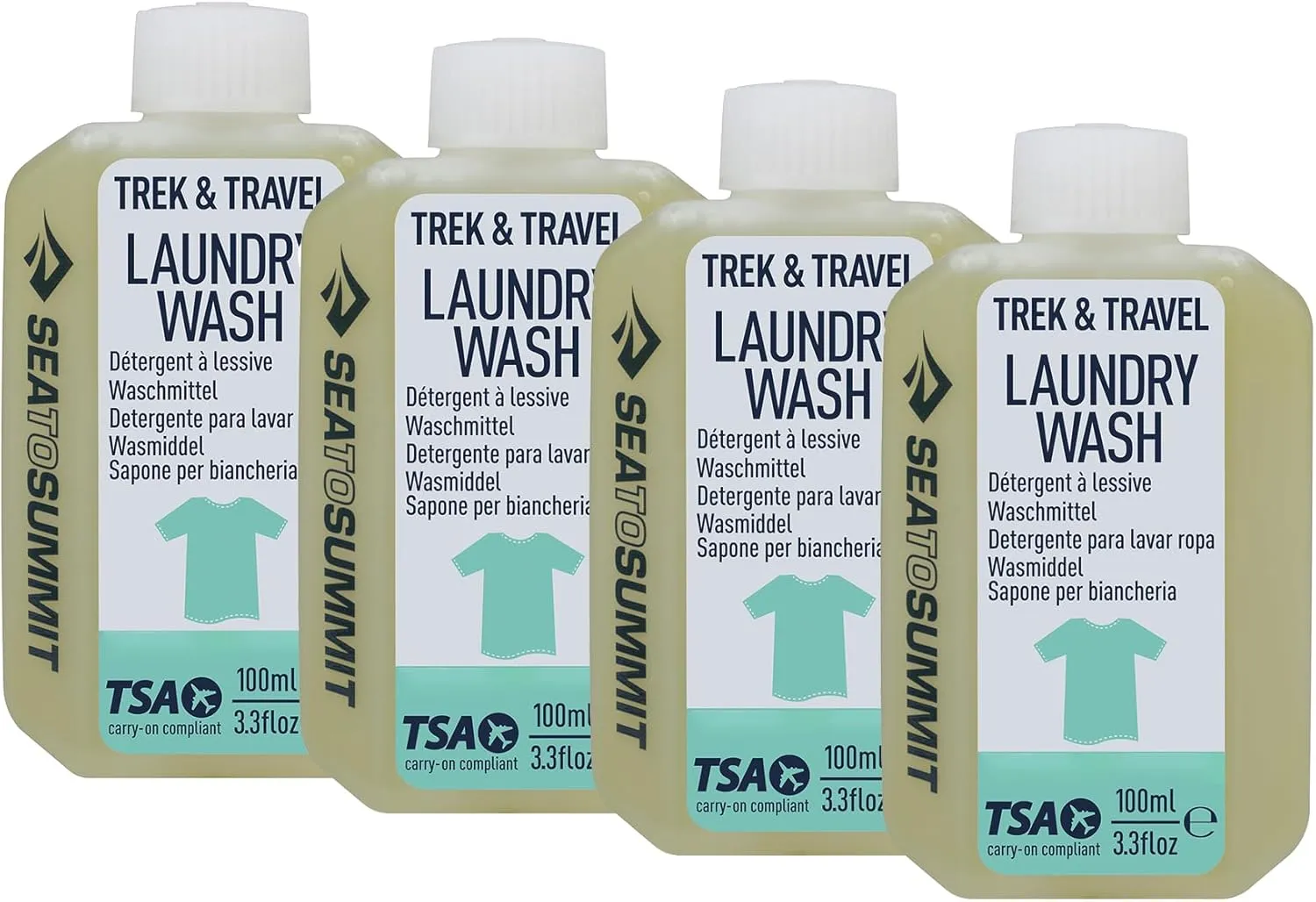 Sea to Summit Trek and Travel Liquid Laundry Wash, 4-Pack (4 x 89ml Bottles)