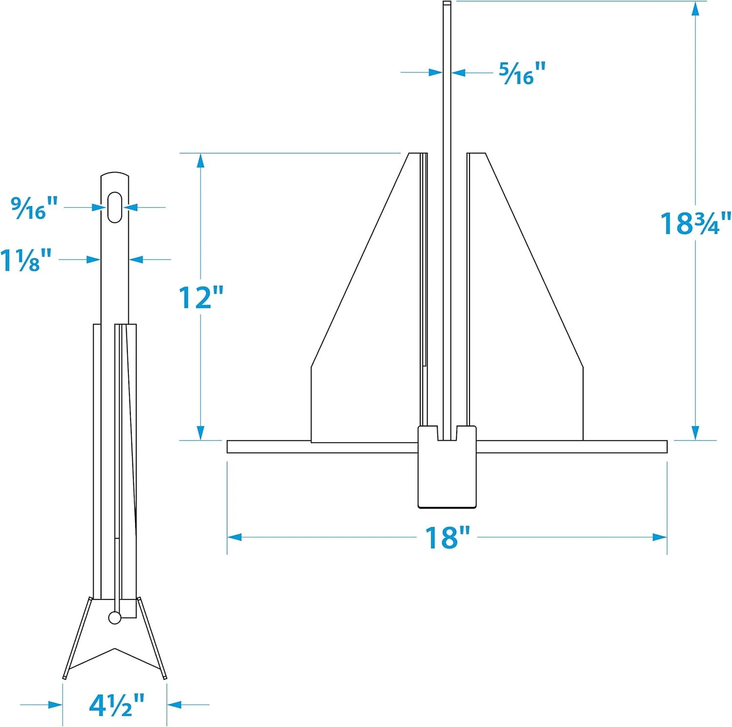 Seachoice Deluxe Anchor – With Slip Ring Shank – Hot-Dipped Galvanized Steel or PVC Coated – Multiple Sizes