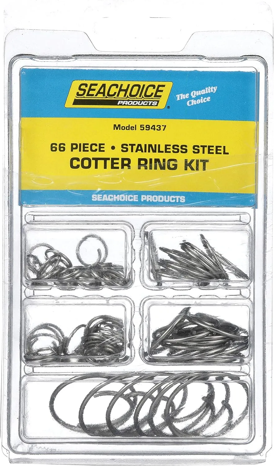 Seachoice Stainless Steel Cotter Ring Kit, 66 Piece, All Popular Sizes
