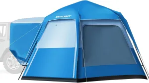 SEALIGHT 6 Person SUV Tent for Family Camping & Road Trips - Instant Setup Double Layer Waterproof Car Tent with Storage Bag, PU3000mm Rainfly for All-Weather Use(10x8x7.2FT)