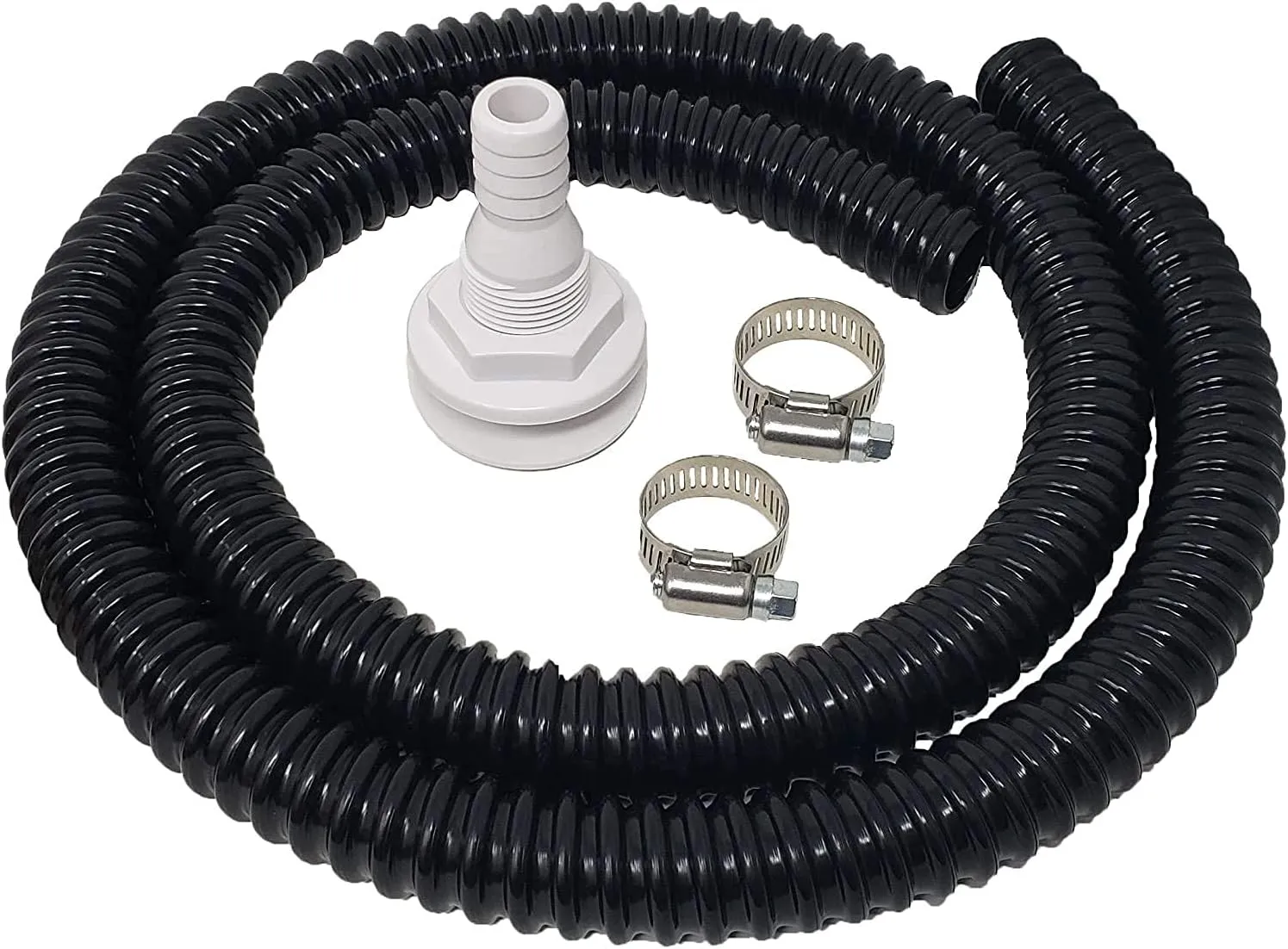 Sealproof 1-1/8-Inch PVC Hose Plumbing Kit - 6 FT Kinkfree Flexible Hose, USA Made, Includes 2 Clamps and Thru-Hull Fitting