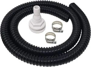 Sealproof 1-1/8-Inch PVC Hose Plumbing Kit - 6 FT Kinkfree Flexible Hose, USA Made, Includes 2 Clamps and Thru-Hull Fitting