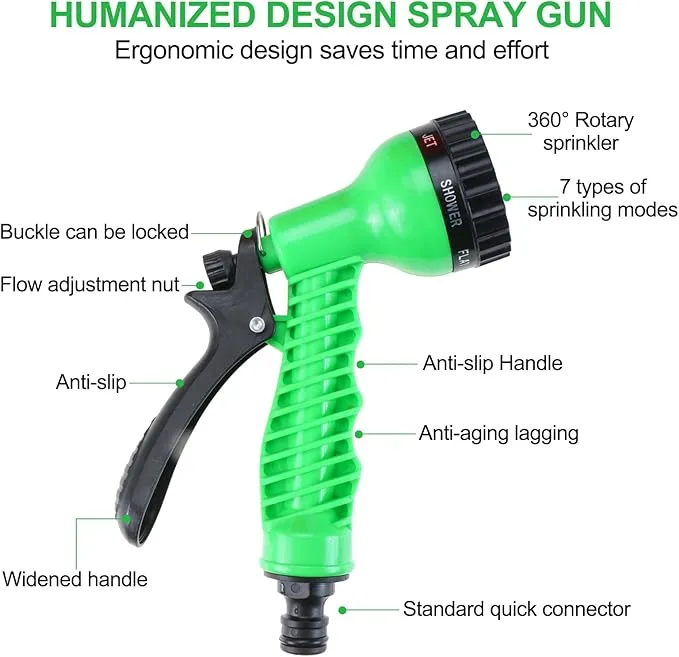 SearQing Portable Shower for Camping with 7 Spray Modes, 1.3 Gallon Hand Press Camping Shower with Removable Hose and Shower Head,5L Pressure Rinse Kits for Hiking Traveling Garden Beach Pet Shower