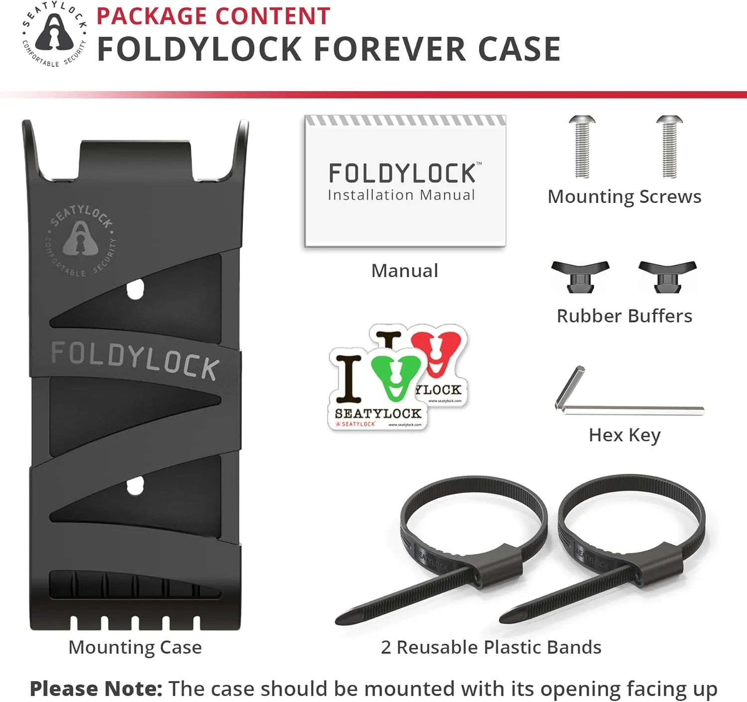 Seatylock FoldyLock Forever Bike Lock Mount Carrying Case - Ultra Lightweight Mounting Bracket Case for FoldyLock Forever Folding Bike Lock - Portable Secure Bicycle Attachment Accessory