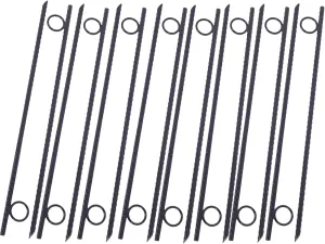 Secure Your Tent with Durable Steel Rebar Stake Set, Heavy Duty 3/8" x 18" for Canopies and Campsites, 16pcs, Black