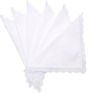 Selected Hanky Women's Wedding Handkerchief with Lace, Ladies Hankies for Embroidery and Wedding, Handkerchiefs of Textile