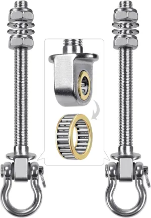 SELEWARE Heavy Duty Swing Hangers with Silent Bearings, 1500LB Capacity Stainless Steel Swing Hardware Kit (2 Pack), M10 x 9" Bolts for Wood/Steel Beams, Porch Swings, Yoga Hammocks, Gym Rings