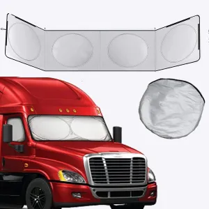 Semi-Truck Sun Shade for Windshield and Side Windows Sunshade for Truck Windshield Maximum Coverage to Block UV Best for Semi Commercial & Big Rig Truck