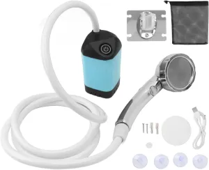 Septpenta Portable Camping Shower, Portable Camping Shower Pump with Rechargeable Battery, Three Adjustable Gears, Stay Clean and Fresh Anywhere with Our Camping Shower