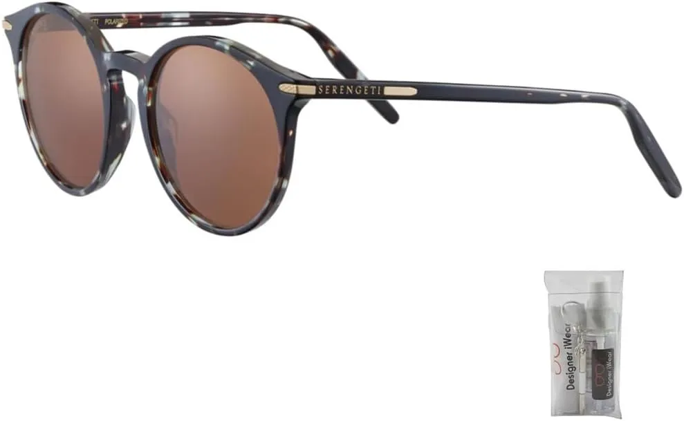 Serengeti Leonora Round Sunglasses For Women   BUNDLE with Designer iWear Kit