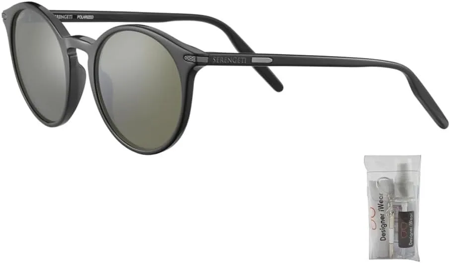 Serengeti Leonora Round Sunglasses For Women   BUNDLE with Designer iWear Kit