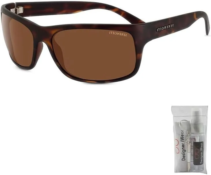 Serengeti Pistoia Round Sunglasses For Men   BUNDLE with Designer iWear Kit