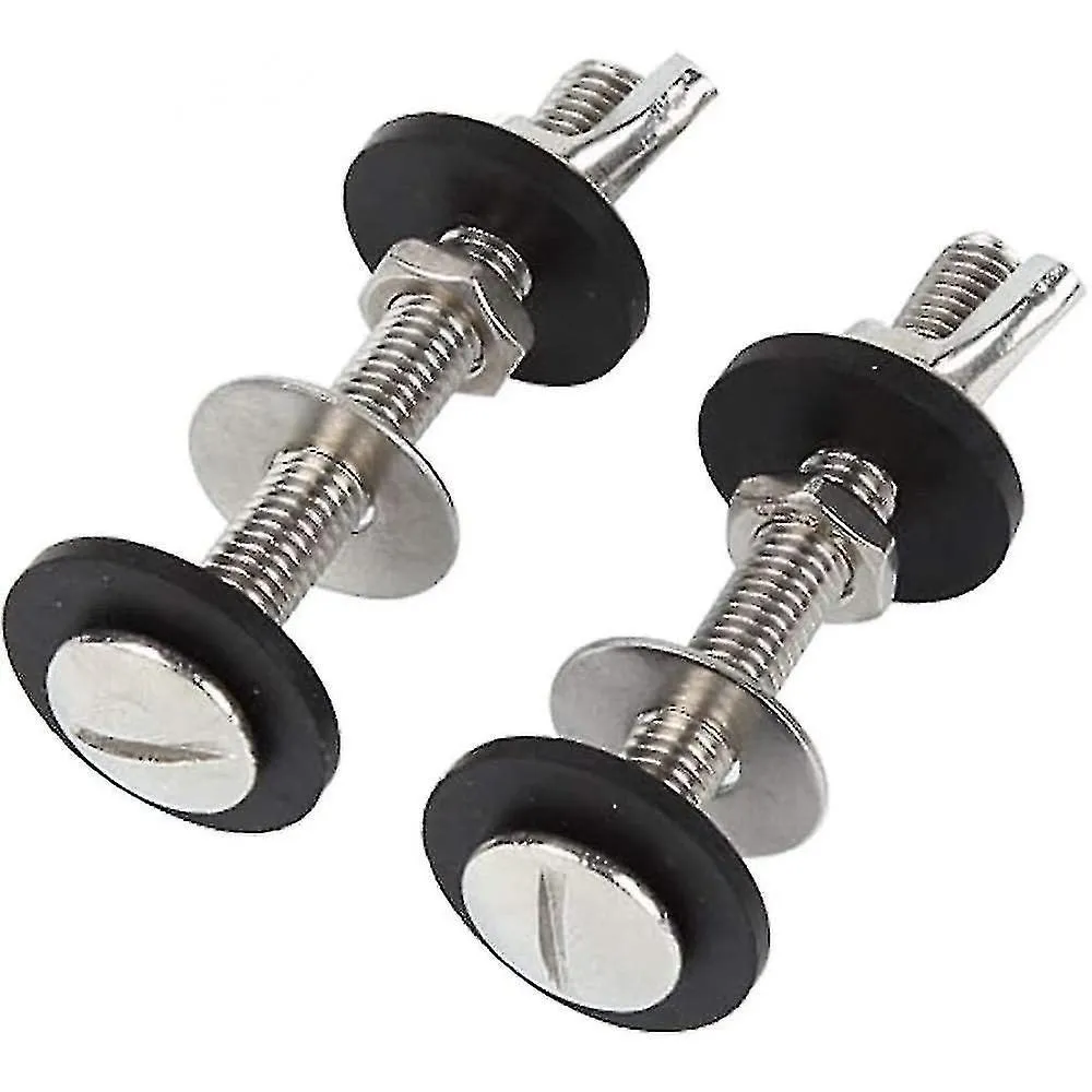 Set Of 2 Bowl Toilet Tank Bolts Stainless Steel Universal Mounting Kit With Do