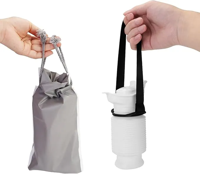 Set of 2 Portable Travel Urinal, Collapsible Urinals for Men and Women, Reusable Kids Potty, Personal Pee Bottle for Outdoor Camping, Long Road Trip and in Traffic
