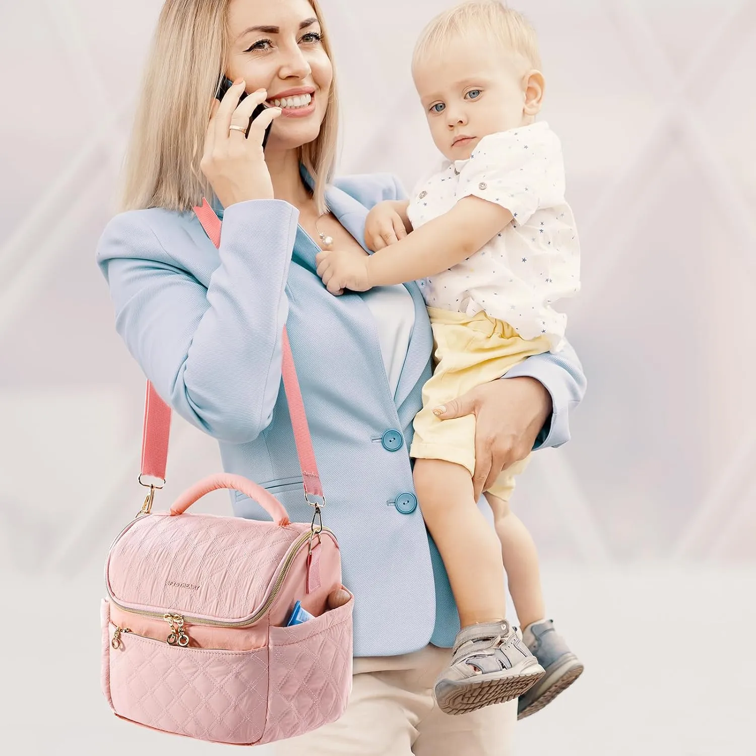 SFYBYHEART Breastmilk Cooler Travel Bag with Ice Pack for 6 Baby Bottles Up to 9 Ounce - Insulated Bottle bag for Daycare - Breastmilk Storage Bag - Baby Bottle Cooler Bag - Bottle Holder
