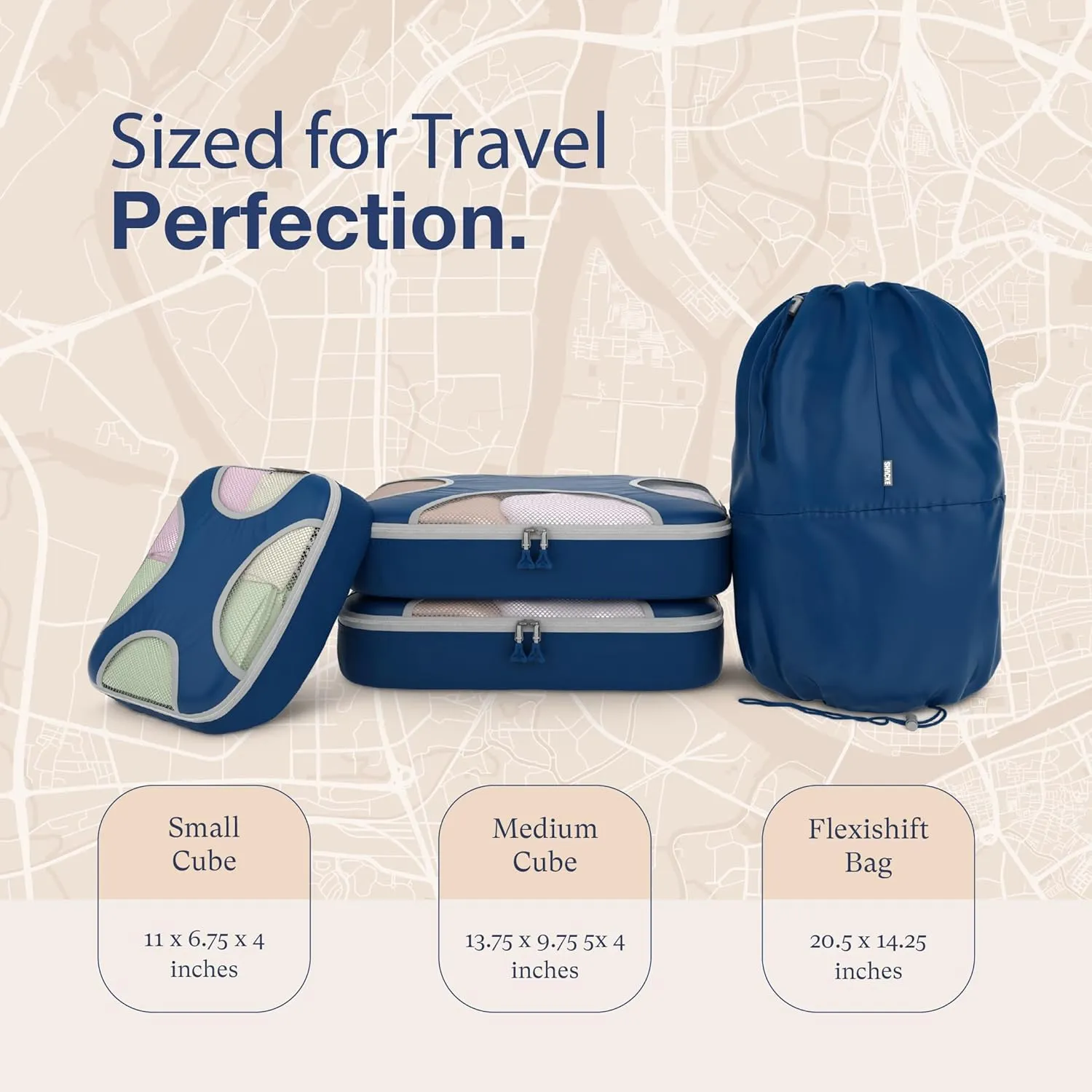 Shacke 6 Set Packing Cubes for Travel Lightweight Luggage Organizer