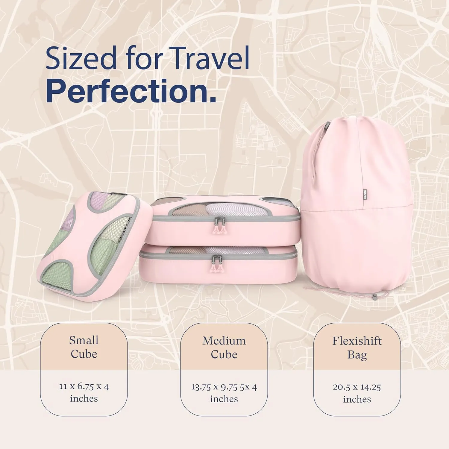 Shacke 6 Set Packing Cubes for Travel Lightweight Luggage Organizer