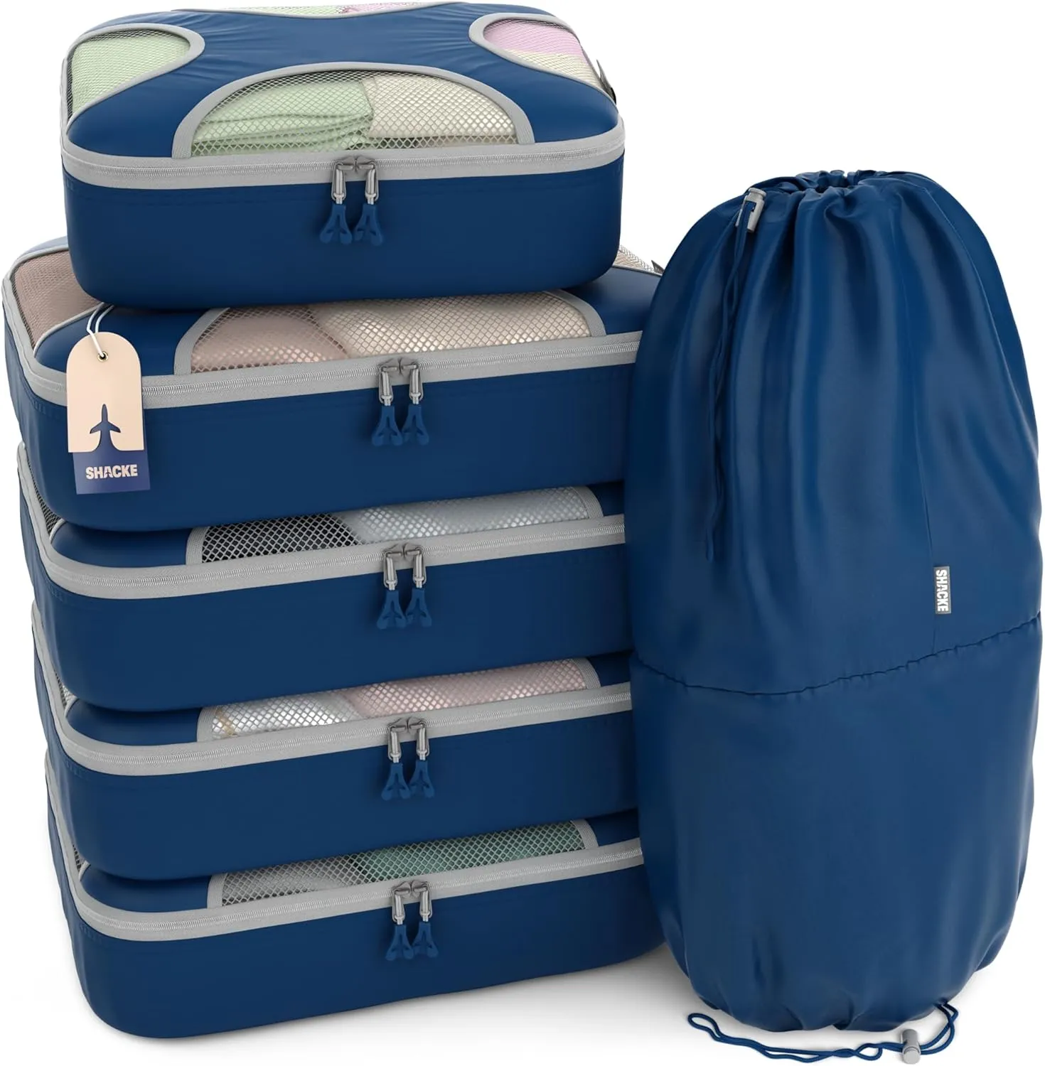 Shacke 6 Set Packing Cubes for Travel Lightweight Luggage Organizer