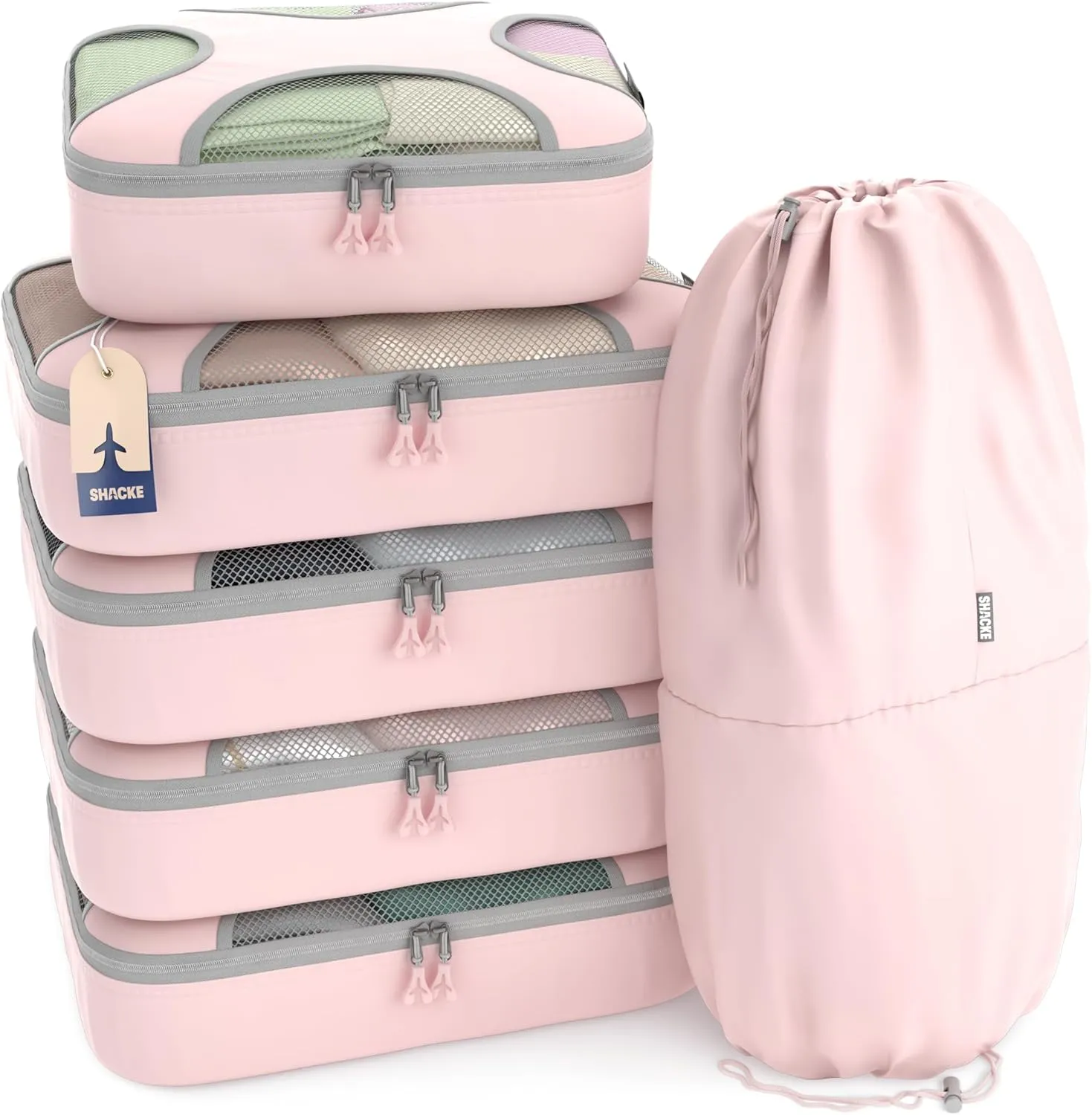Shacke 6 Set Packing Cubes for Travel Lightweight Luggage Organizer