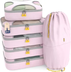 Shacke 6 Set Packing Cubes for Travel Lightweight Luggage Organizer