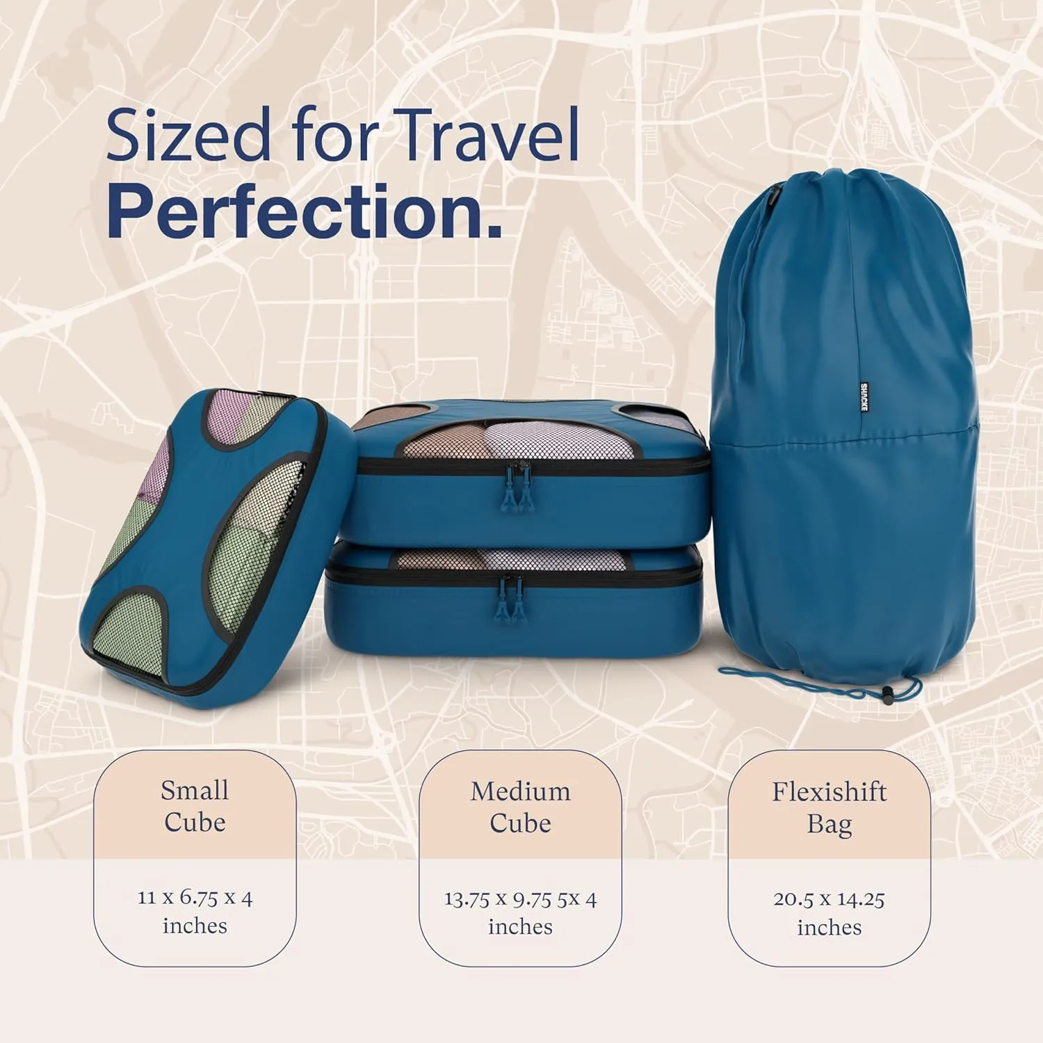 Shacke 6 Set Packing Cubes for Travel Lightweight Luggage Organizer