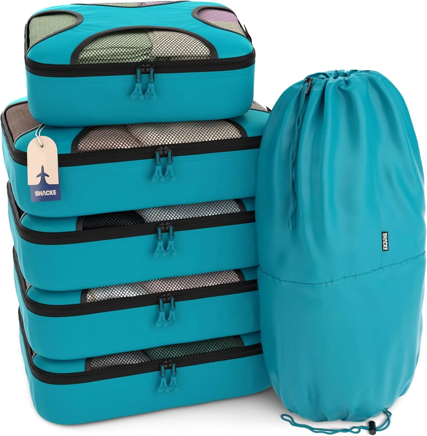Shacke 6 Set Packing Cubes for Travel Lightweight Luggage Organizer