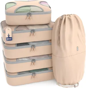 Shacke 6 Set Packing Cubes for Travel Lightweight Luggage Organizer