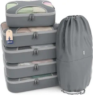 Shacke 6 Set Packing Cubes for Travel Lightweight Luggage Organizer