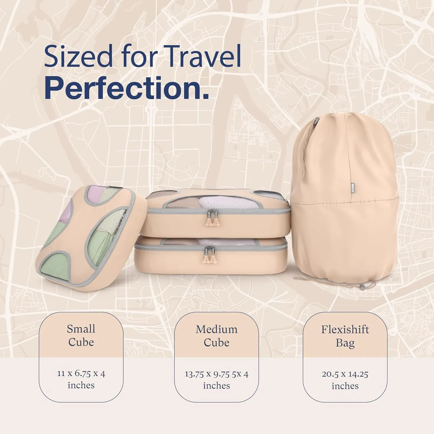 Shacke 6 Set Packing Cubes for Travel Lightweight Luggage Organizer