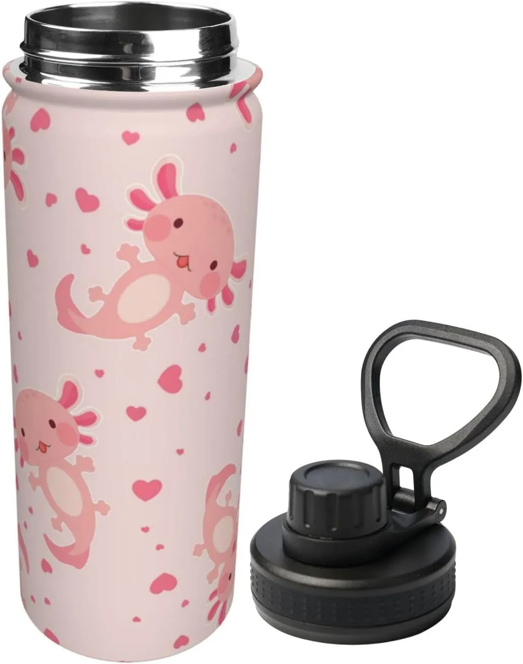 shangtiezao Axolotl 18oz Sports Insulated Water Bottle Double-Wall Vacuum Stainless Steel Reusable Leak & Sweat Proof Water Kettle For Fitness Gym Outdoor Girls Women