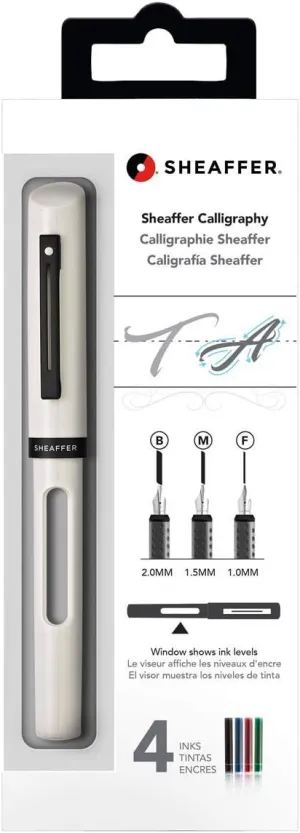 Sheaffer Calligraphy Mini Kit with White Pen and Assorted Nibs and Inks