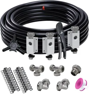 Shop Air Line Kit, 3/4"x100ft HDPE-Aluminum Tubing with 37pcs Air Line Fittings Kit, Compressed Air Line Kit Compatible with Rapid Air System, Air Line Kit for Garage/Workshop