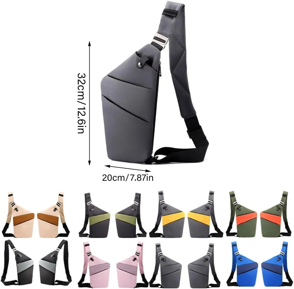 Shoulder Purse Chest Bag Travel Crossbody Bag With Quick Access Valuables Compartment For Men And Women