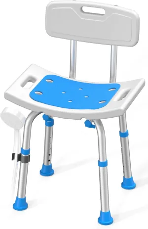 Shower Chair for Inside Shower with Removable Back, FSA/HSA Eligible 400 lbs Heavy Duty Bath Seat for Bathtub, Safety Bath Stool for Seniors and Disabled