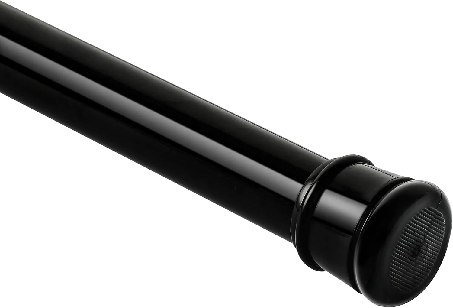 Shower Curtain Rod 56-104 Inch, 1"Diameter Spring Long Adjustable Tension Curtain Rods for Bathroom Windows Closet No Drilling No Rust, Black