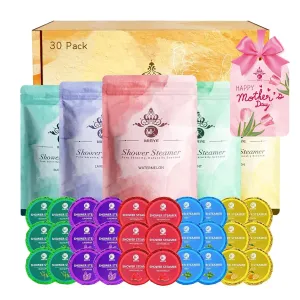 Shower Steamers Aromatherapy, 30-Pack Shower Steamer for Women Men Wife Friends, Mothers Day Gifts for Mom, Birthdays Gifts Shower Bombs with Essential Oils Stress Relief and Self Care