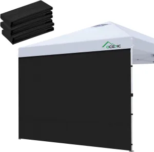 Sidewalls for 10x10 Pop Up Canopy, 210D Polyester Waterproof Canopy Sidewalls with UV Protection, Sunwall Only (Black, 10x10 3PCS)