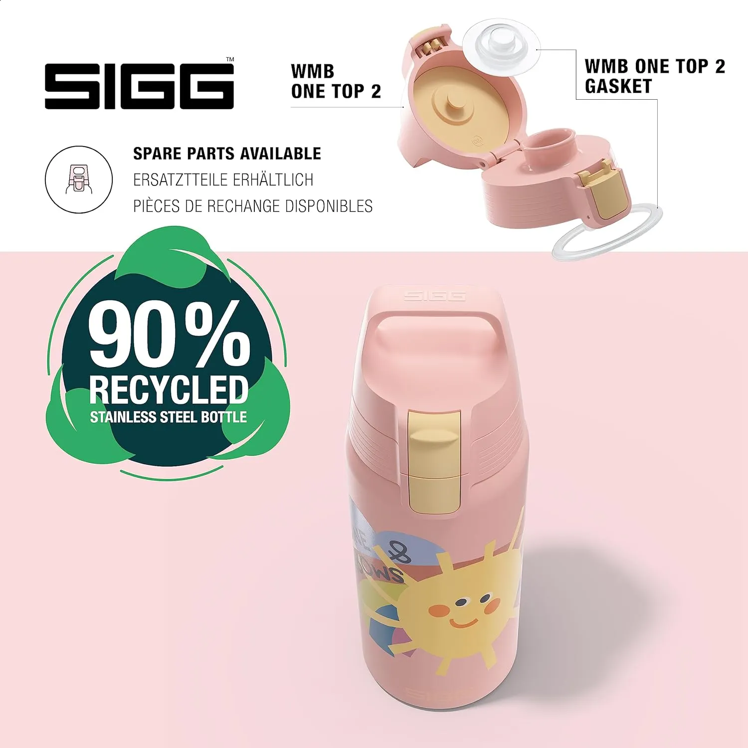 SIGG - Insulated Kids Bottle - Shield One Therm - For Carbonated Beverages - Dishwasher Safe - Stainless Steel - 17 Oz