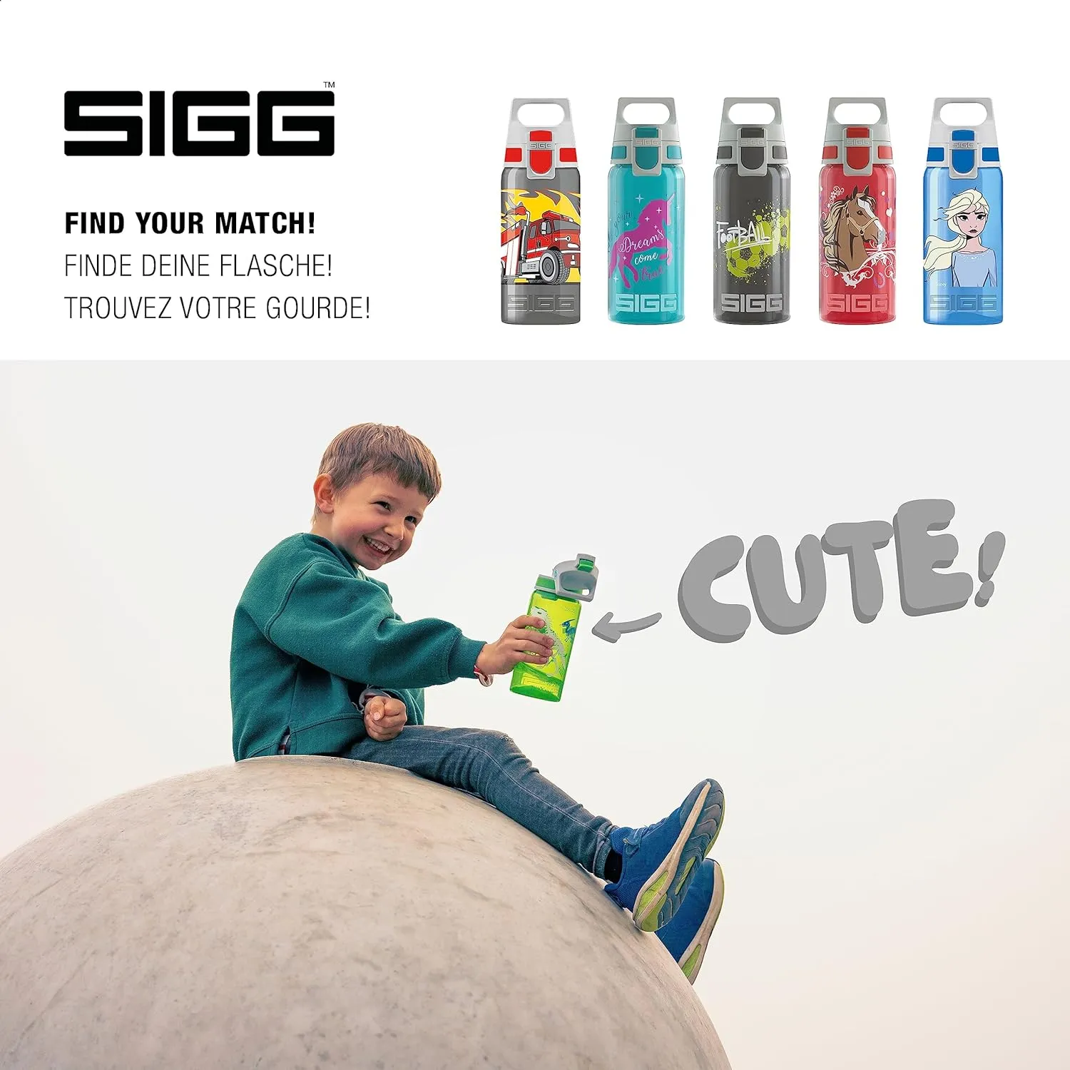 SIGG - Kids Water Bottle for School, Sports - VIVA ONE - Made in Germany - Dishwasher Safe - Carbonated Drinks - 17 Oz