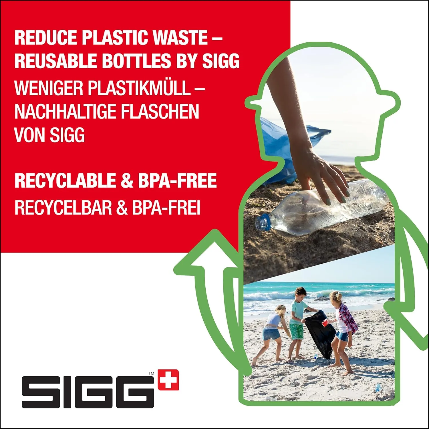 Sigg - Kids Water Bottle - KBT - Made in Switzerland - Leakproof - BPA Free - for Kindergarten, Preschool, School 10 Oz