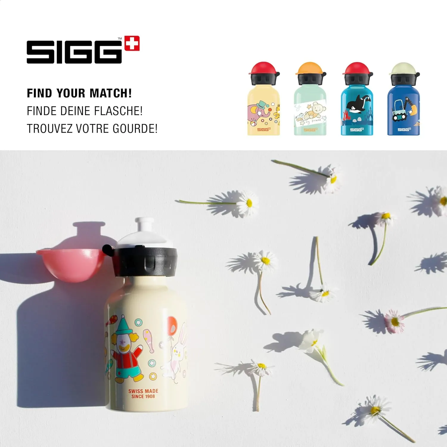 Sigg - Kids Water Bottle - KBT - Made in Switzerland - Leakproof - BPA Free - for Kindergarten, Preschool, School 10 Oz