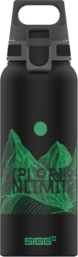 SIGG - Metal Water Bottle - WMB Pathfinder - Made in Switzerland - Carbonated Drinks - Wide Mouth - Lightweight - 34 Oz
