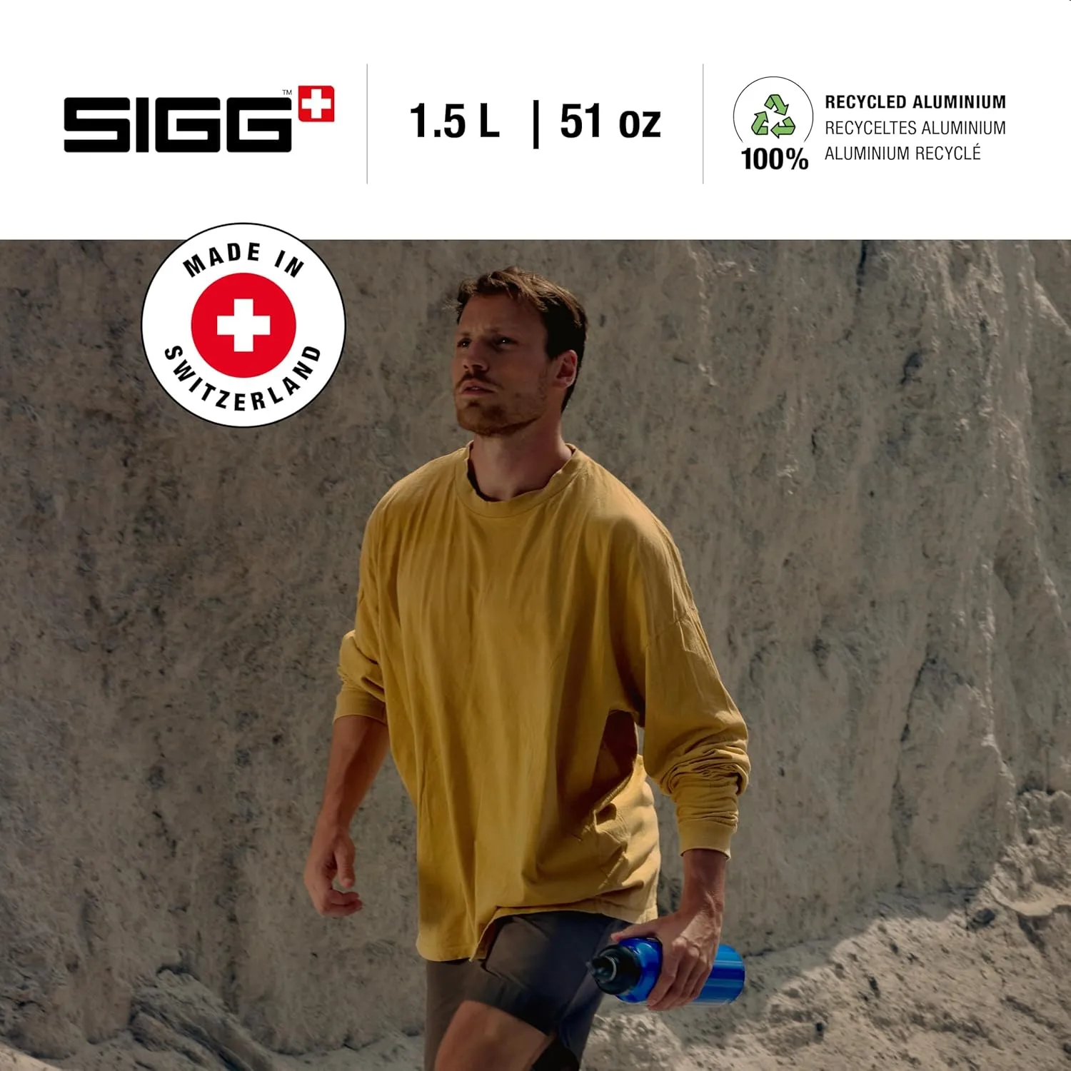 SIGG - Reusable Water Bottle - WMB Traveller Blue 51 Oz - Made in Switzerland - Carbonated Drinks - Lightweight - Leak Proof - BPA-Free - Climate Neutral Certified - For Sports, Outdoor, Travel
