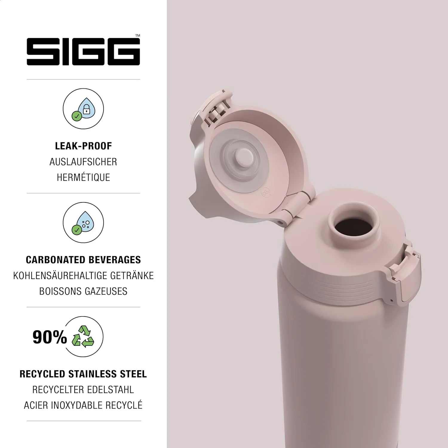 SIGG - Stainless Steel Water Bottle - Shield ONE Dusk - Suitable For Carbonated Beverages - Leakproof - Lightweight - BPA Free - Dusk - 25 Oz