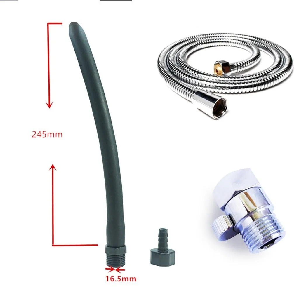 Silicone Enema Shower Nozzle for Healthy Rectal Anal Syringe Douche System Vaginal Cleansing Shower Head Anal Enema Cleaner