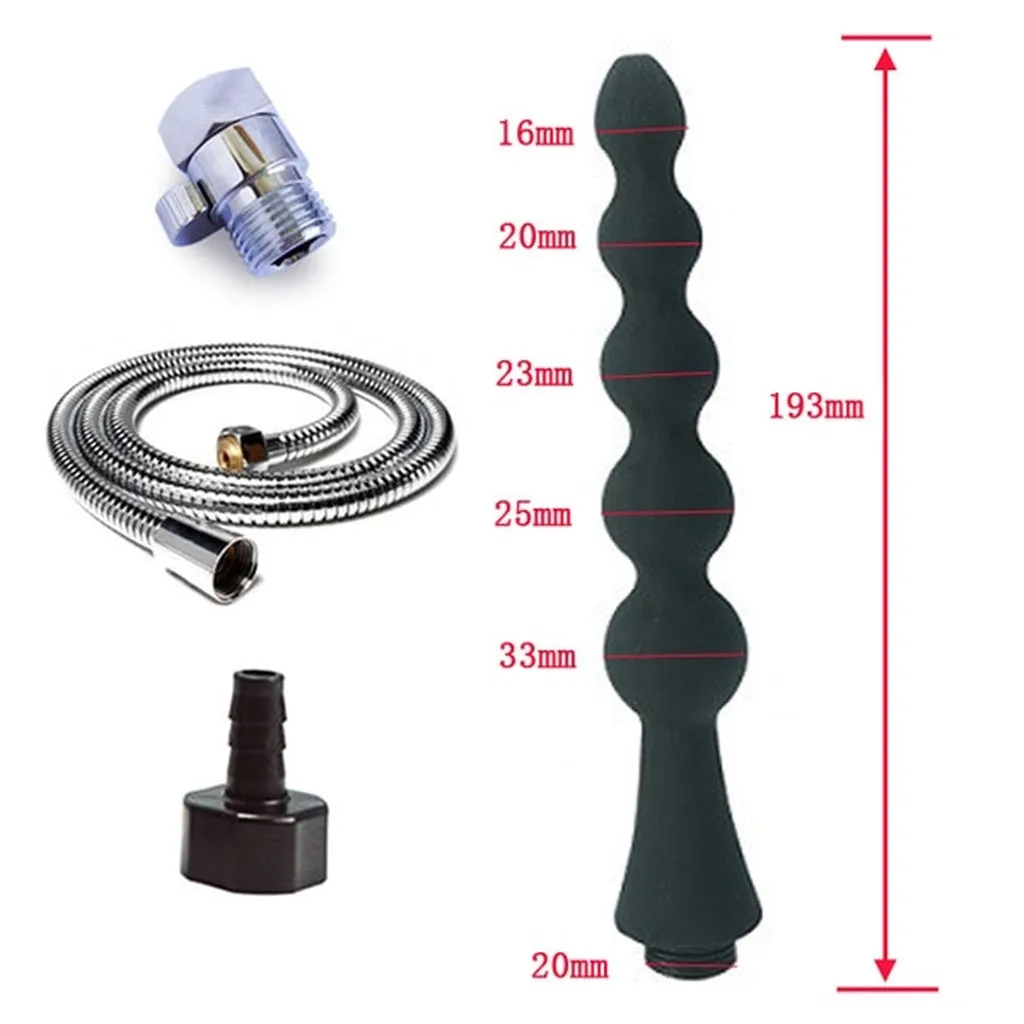 Silicone Enema Shower Nozzle for Healthy Rectal Anal Syringe Douche System Vaginal Cleansing Shower Head Anal Enema Cleaner