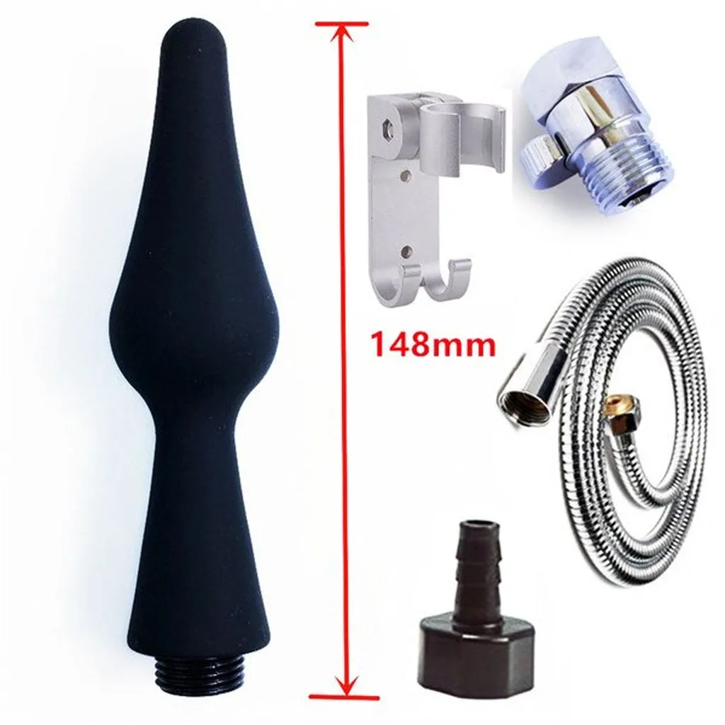 Silicone Enema Shower Nozzle for Healthy Rectal Anal Syringe Douche System Vaginal Cleansing Shower Head Anal Enema Cleaner