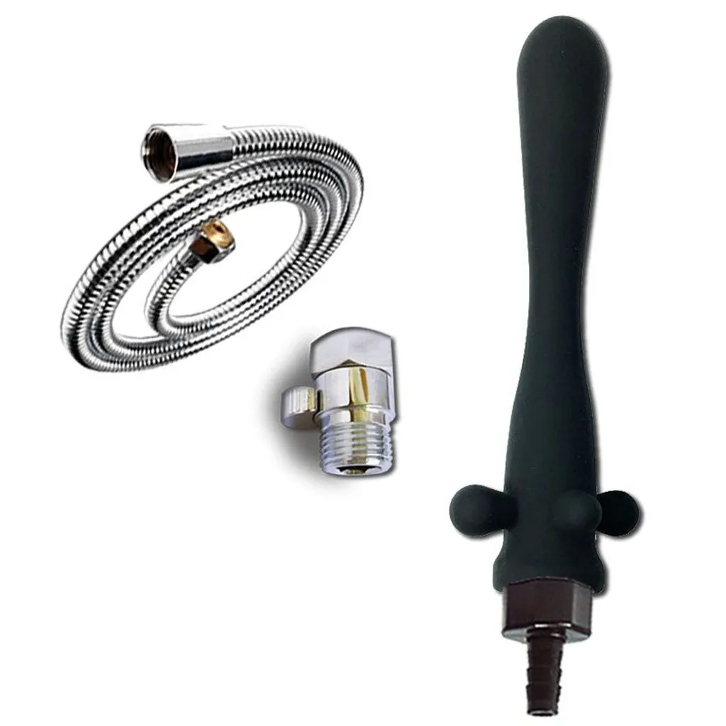 Silicone Enema Shower Nozzle for Healthy Rectal Anal Syringe Douche System Vaginal Cleansing Shower Head Anal Enema Cleaner