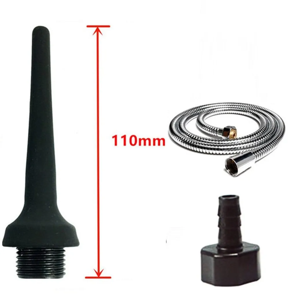 Silicone Enema Shower Nozzle for Healthy Rectal Anal Syringe Douche System Vaginal Cleansing Shower Head Anal Enema Cleaner
